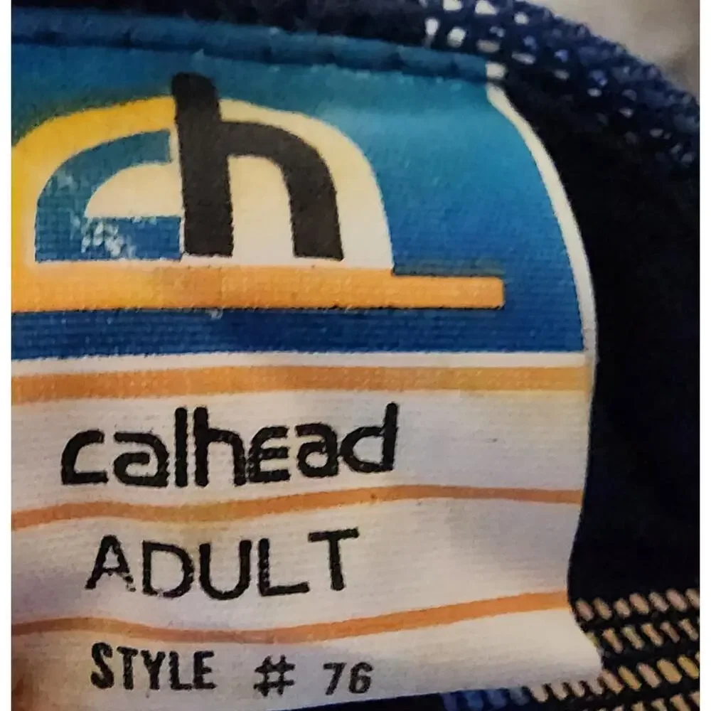 Calhead Trucker Hat Style 76 Mellen Centennial 1986 Adult Snapback Blue